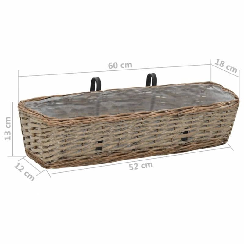 Truhlík na balkón prútený 60 cm 2 ks Dekorhome 6