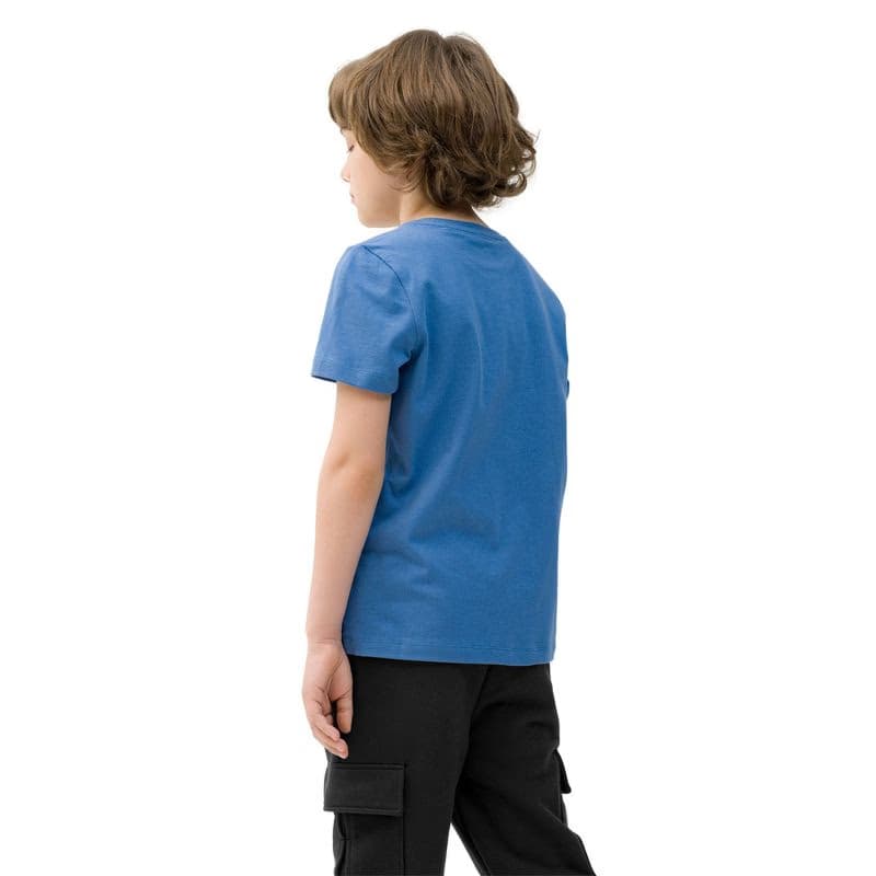 Chlapčenské turistické tričko s krátkym rukávom 4F JUNIOR TSHIRT-4FJWSS24TTSHM1133-33S-BLUE 2
