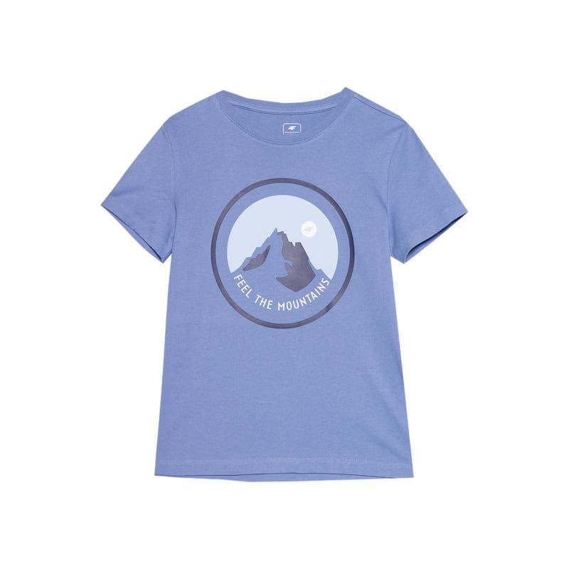 Chlapčenské turistické tričko s krátkym rukávom 4F JUNIOR TSHIRT-4FJWSS24TTSHM1133-33S-BLUE 3