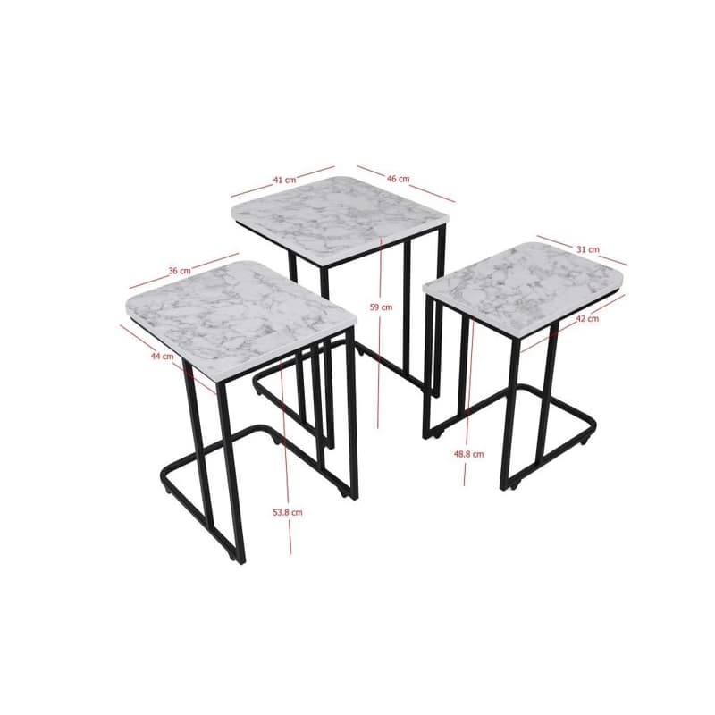Sada odkladacích stolíkov (3 kusy) Ce Metal Zigon - 9404 3