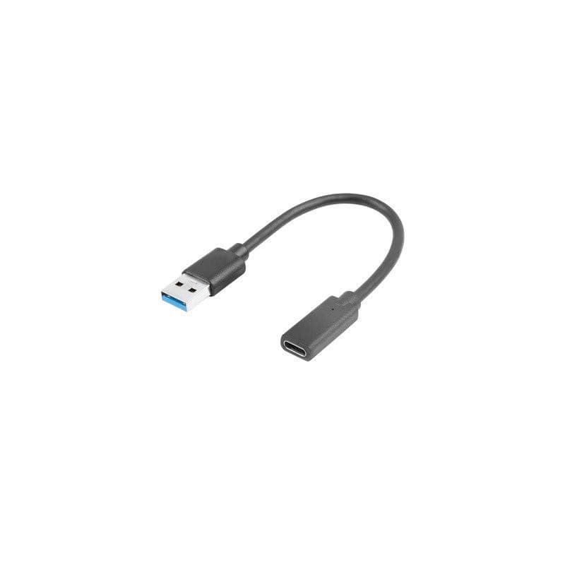 LANBERG kábel USB-C (F) 3.1 na USB-A (M) 15cm, čierny