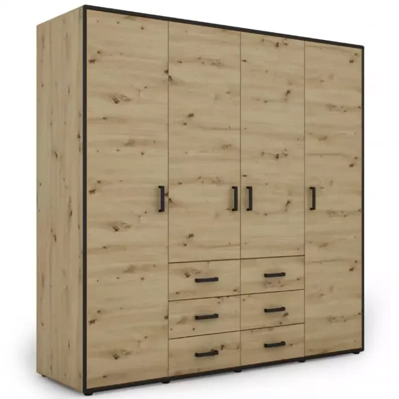 Skriňa Capannoli 6s 4d dub artisan/čierna