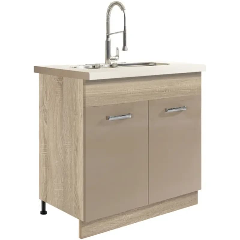 Kuchynská skrinka Premio 12D sonoma/biely/cappuccino lesk