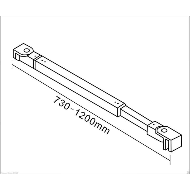 H K - Vzpera F084 730-1200 mm, pre skla 6-10mm SE-F084 2