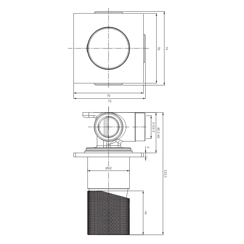 OMNIRES - CONTOUR podomietková sprchová batéria, kartáčovaná meď CT8045CPB 4