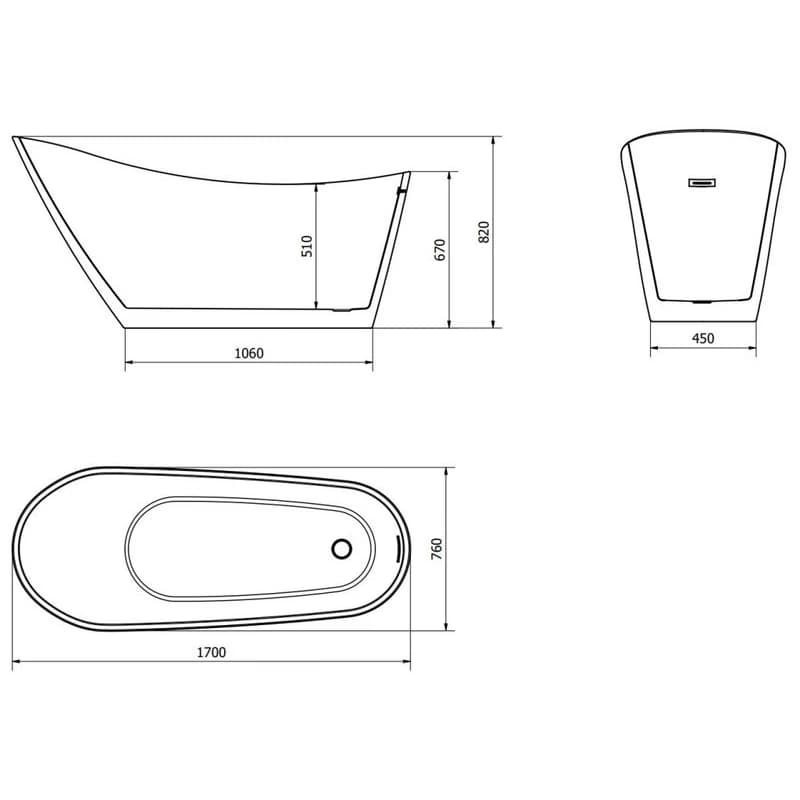 MEXEN - Oviedo voľne stojaca vaňa 170x76cm biela 51561707600 6