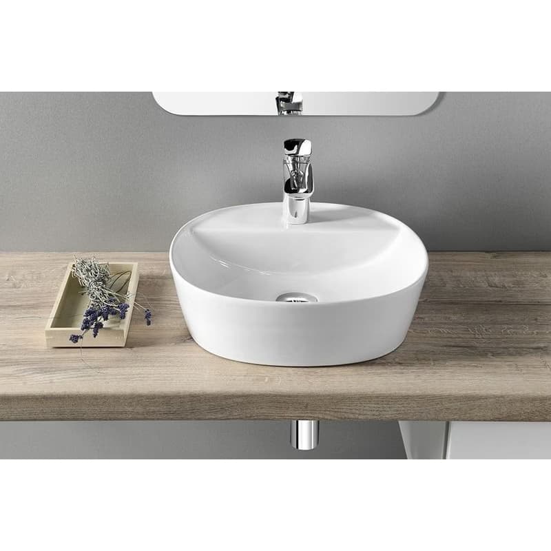 SAPHO - LUGANO keramické umývadlo na dosku, priemer 40cm, biela AR491 5