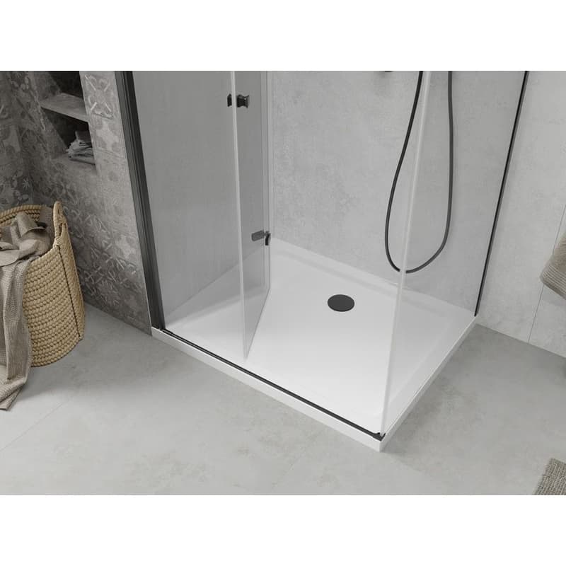 MEXEN/S - Lima sprchovací kút 100x70, transparent, čierna + biela vanička so sifónom 856-100-070-70-00-4010B 6