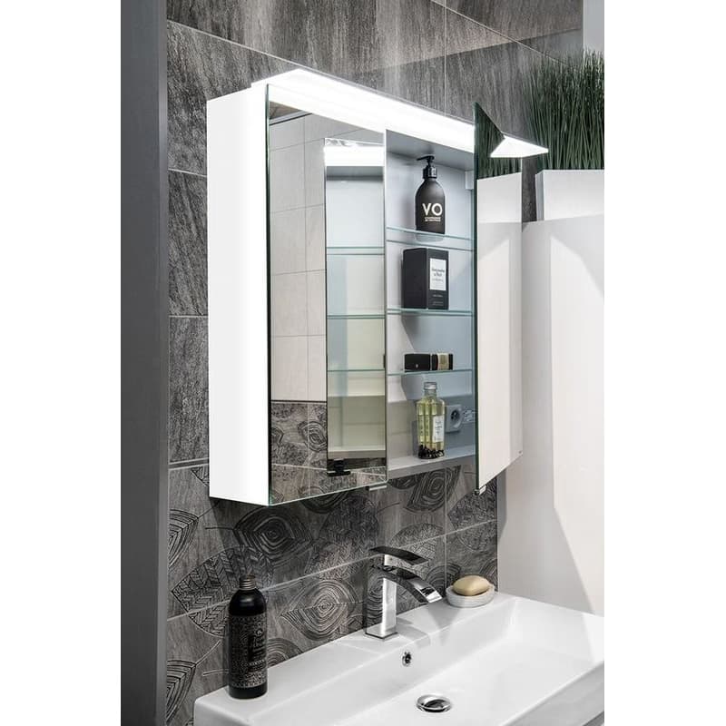 SAPHO - LINEX galérka s LED osvetlením, 80x70x15cm, biela LX080-0030 2