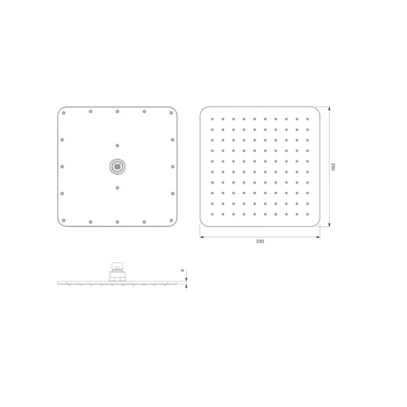 OMNIRES - SLIMLINE dažďová sprcha, 25 x 25 cm čierna mat /BLM/ WG225/OBL 3