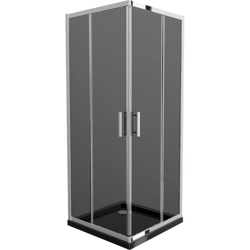 MEXEN/S - Rio sprchovací kút 70x70, grafit, chróm + vanička so sifónom 860-070-070-01-40-4070