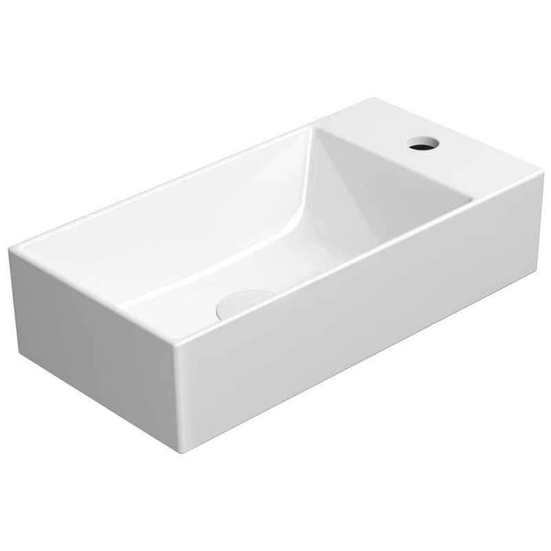 GSI - KUBE X keramické umývadlo 50x25 cm, pravé/ľavé, biela ExtraGlaze 9486111