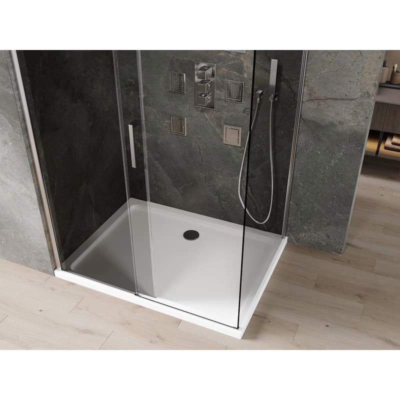 MEXEN/S - Omega sprchovací kút 120 x 70, grafit, chróm + vanička so sifónom 825-120-070-01-40-4010 5