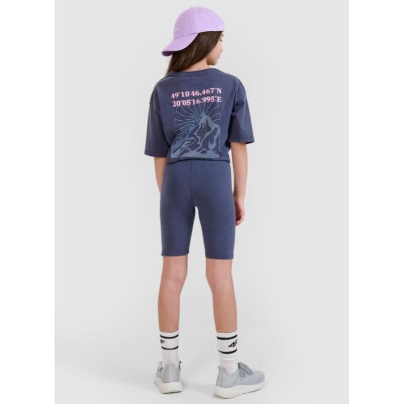 Dievčenské tréningové kraťasy 4F JUNIOR SHORT TIGHTS CAS F001-22S-ANTHRACITE 4