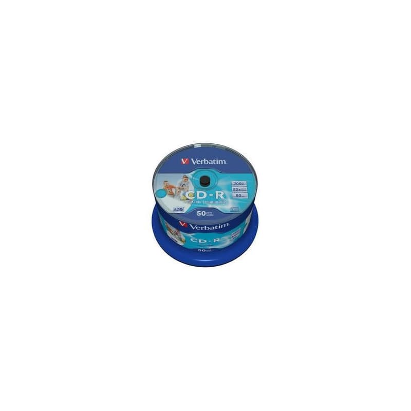 VERBATIM CD-R(50-Pack)Spindle/Inkjet Printable/52x/700MB / Non ID Branded