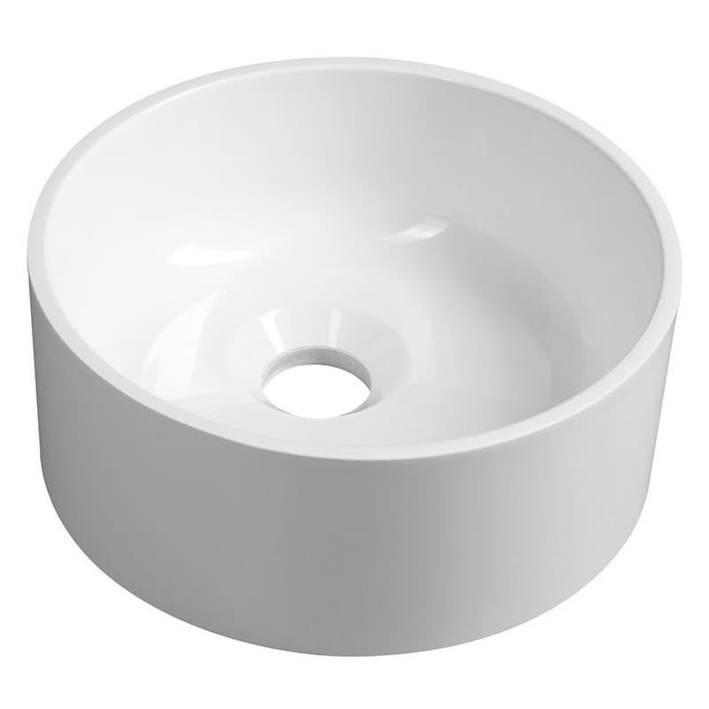 SAPHO - SANNA guľaté umývátko na dosku pr.25cm, liaty mramor, biela SA250
