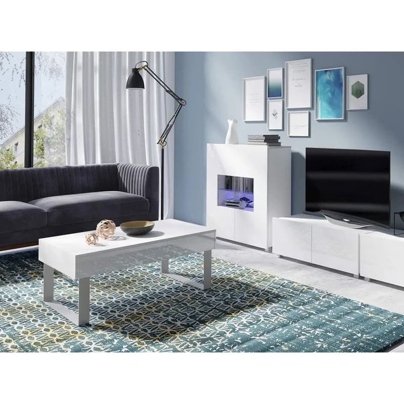 ArtGiB TV stolík 100 CALABRINI C-11 | biela/biely lesk 3