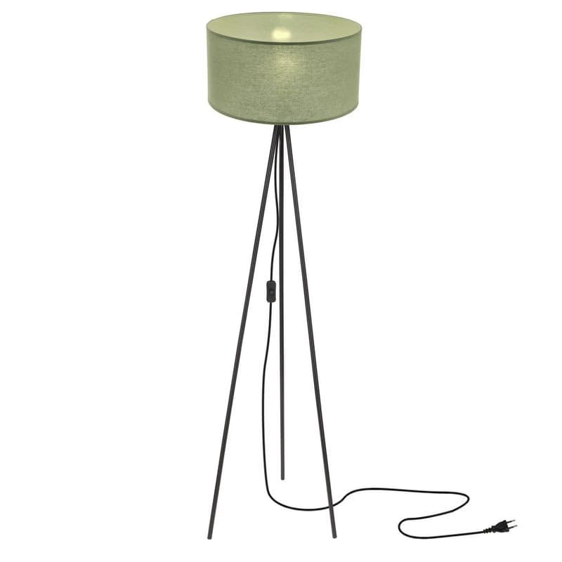 Stojaca lampa SHANTI čierna 1x40W E27 mätové tienidlo 3