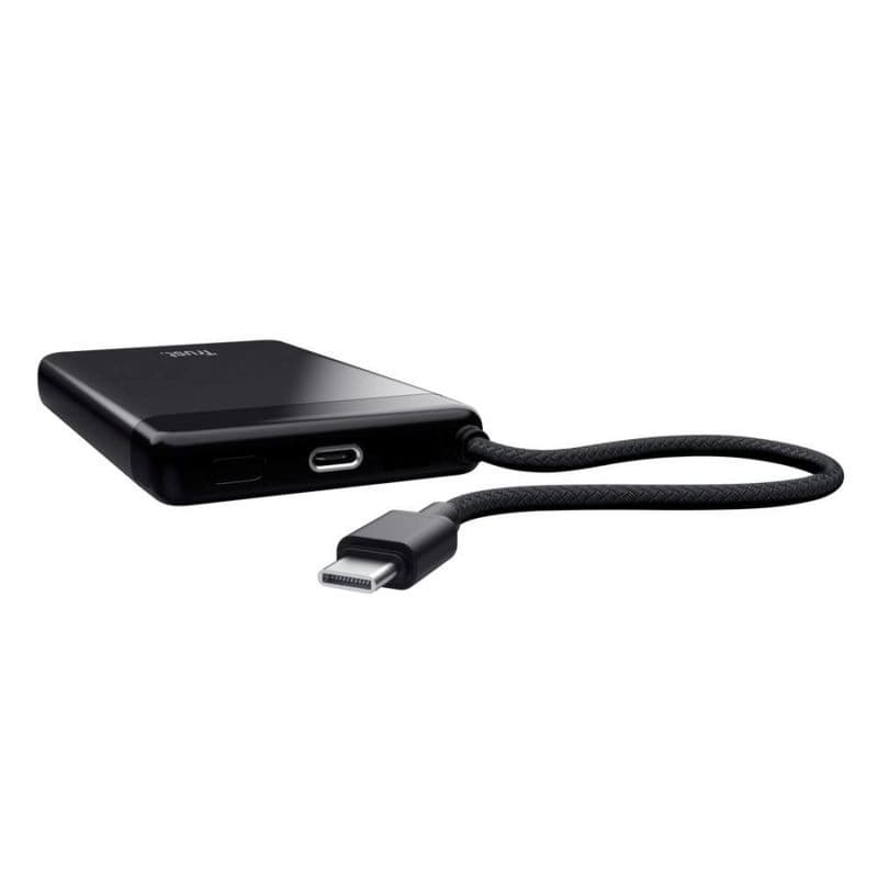 TRUST Powerbanka Fiera, 10000 mAh, S káblom, 2x USB-C, čierna