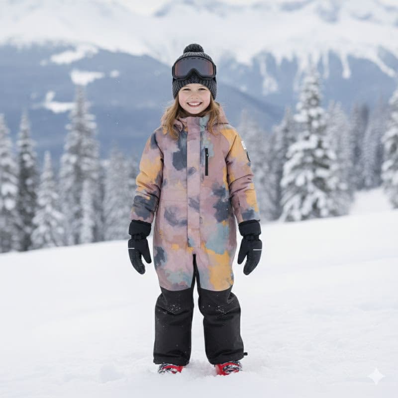 Dievčenský zimný overal COLOR KIDS Coverall - AOP-4200-Woodrose 6