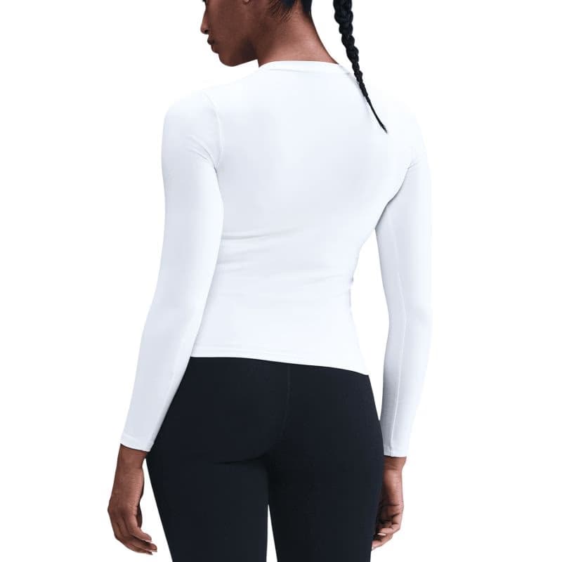 Dámske tréningové tričko s dlhým rukávom NIKE W NK ONE DF FTTD LS TOP WHITE BLACK 3
