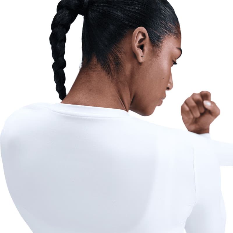 Dámske tréningové tričko s dlhým rukávom NIKE W NK ONE DF FTTD LS TOP WHITE BLACK 4