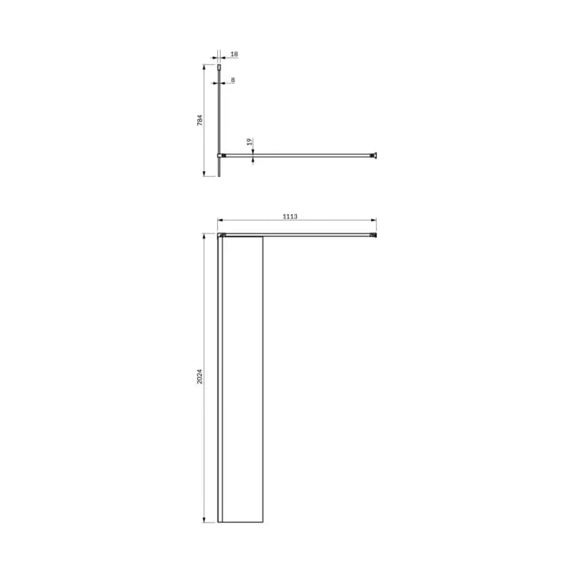 OMNIRES - MARINA walk-in, 80 cm čierna mat / transparent /BLMTR/ DNR80XBLTR 3