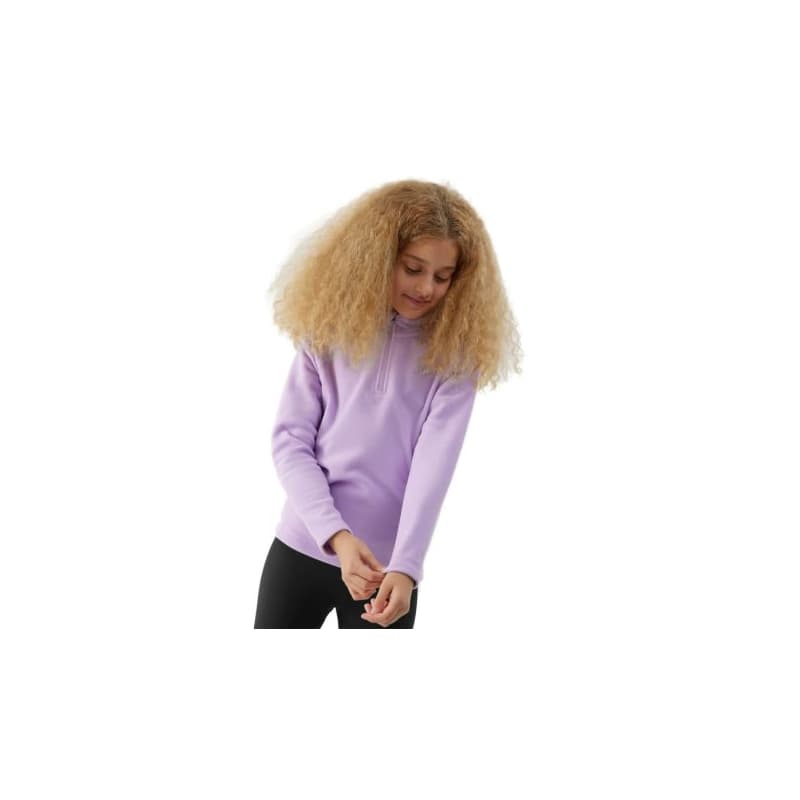 Dievčenská lyžiarska flisová mikina 4F JUNIOR FLEECE UNDERWEAR-JAW23UFLEF033-52S-LIGHT VIOLET