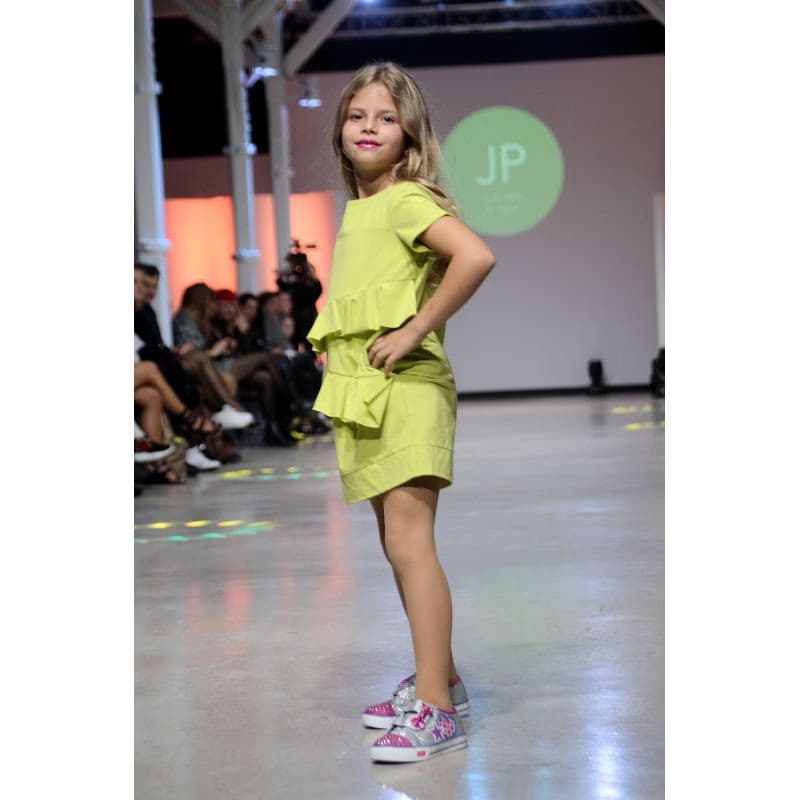 Dievčenské šaty JANA POLAK Frill girl limet 4