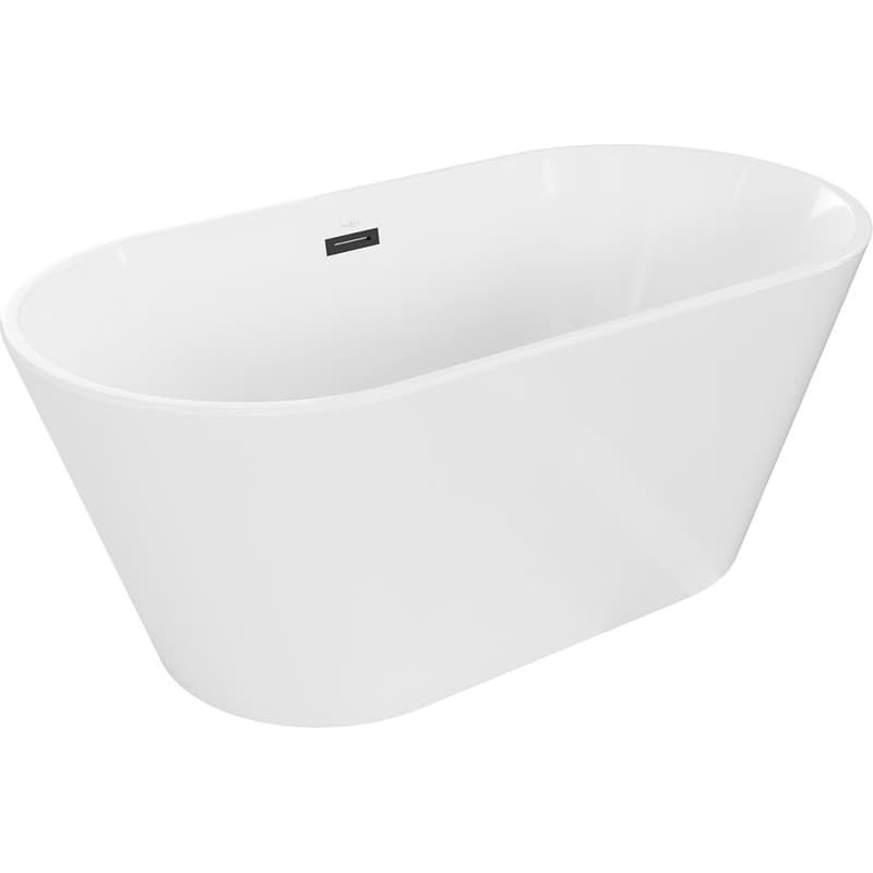 MEXEN - Flavia vaňa voľne stojaca 150x75, biela s biela, čierny sifón 54031507500-B