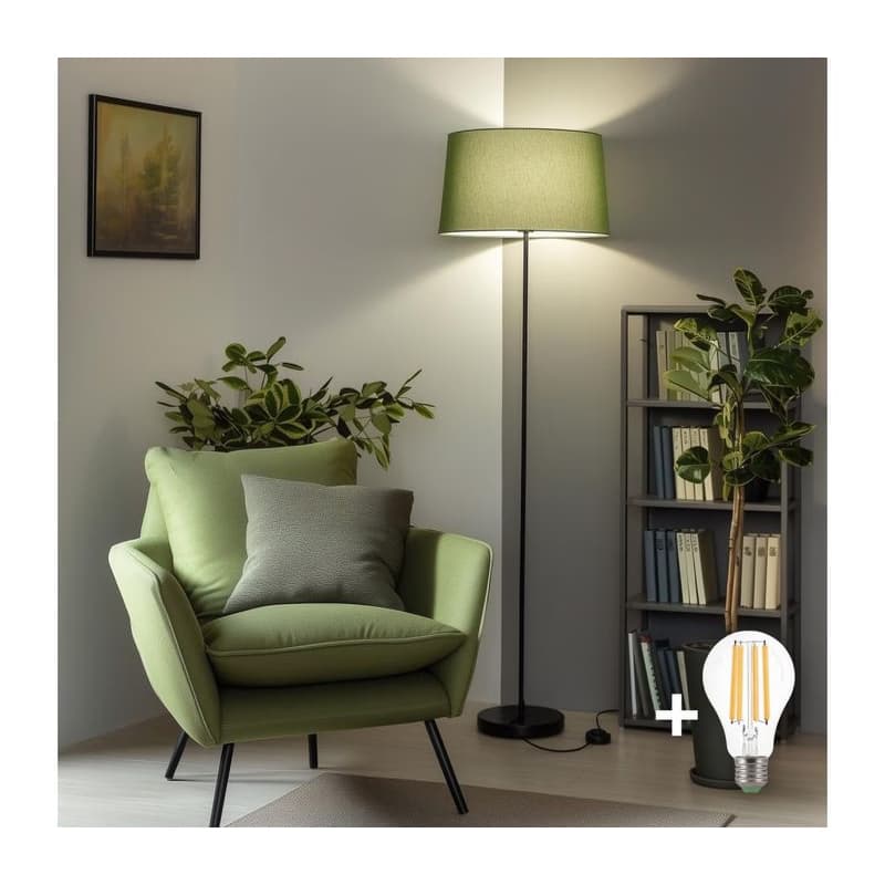 Brilagi - LED Stojacia lampa CERIA 1xE27/40W/230V pr. 45 cm zelená/čierna SA2187+EG781045