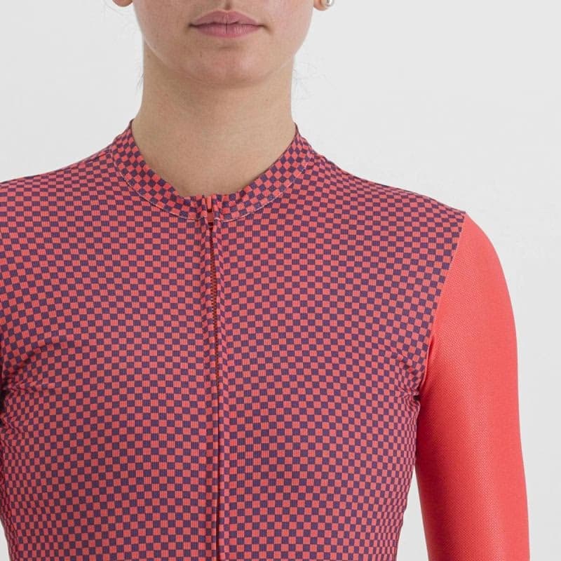 Dámsky cyklistický dres s krátkym rukávom SPORTFUL Checkmate w jersey, pompelmo mulled grape 5