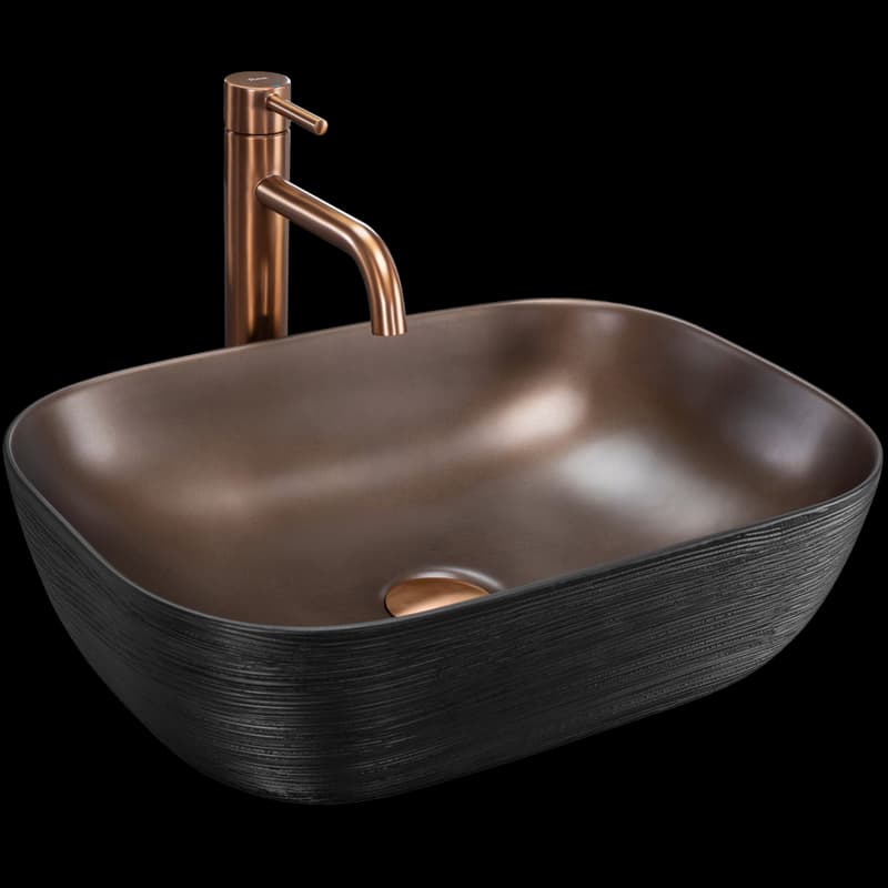 REA - Umývadlo na dosku Belinda COPPER BRUSH / Black REA-U6384