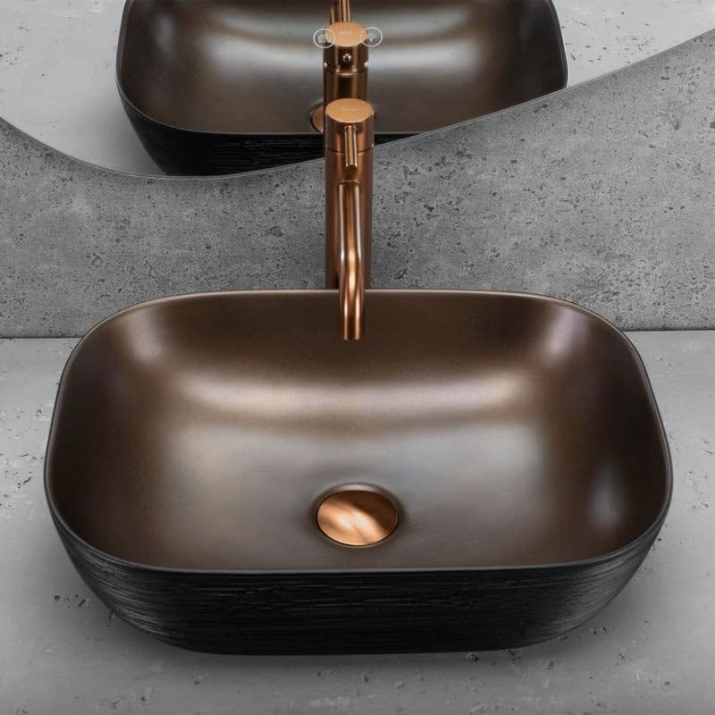 REA - Umývadlo na dosku Belinda COPPER BRUSH / Black REA-U6384 2