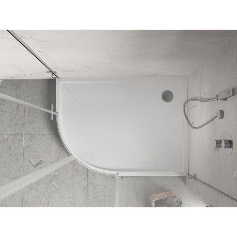 MEXEN - Flow+ Sprchová vanička štvrťkruh asymetrická pravá 100 x 90, biela lesk 46Q109010RH 5