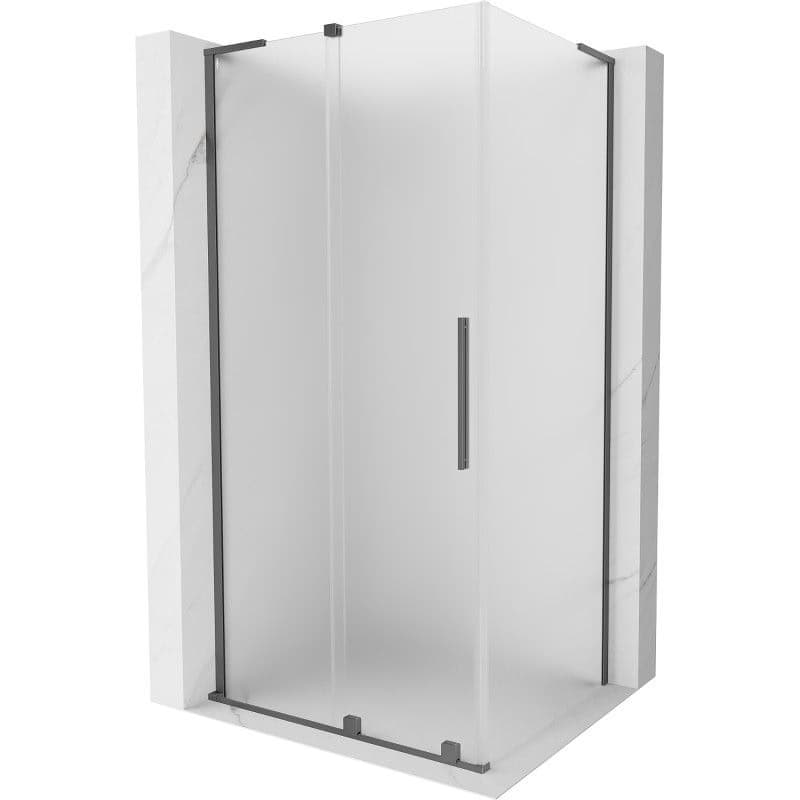 MEXEN/S - Velar L sprchovací kút, posuvné dvere 90 x 70, dekor, grafit metal 871-090-070-33-95
