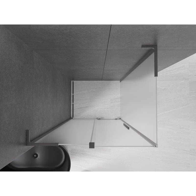 MEXEN/S - Velar L sprchovací kút, posuvné dvere 90 x 70, dekor, grafit metal 871-090-070-33-95 5