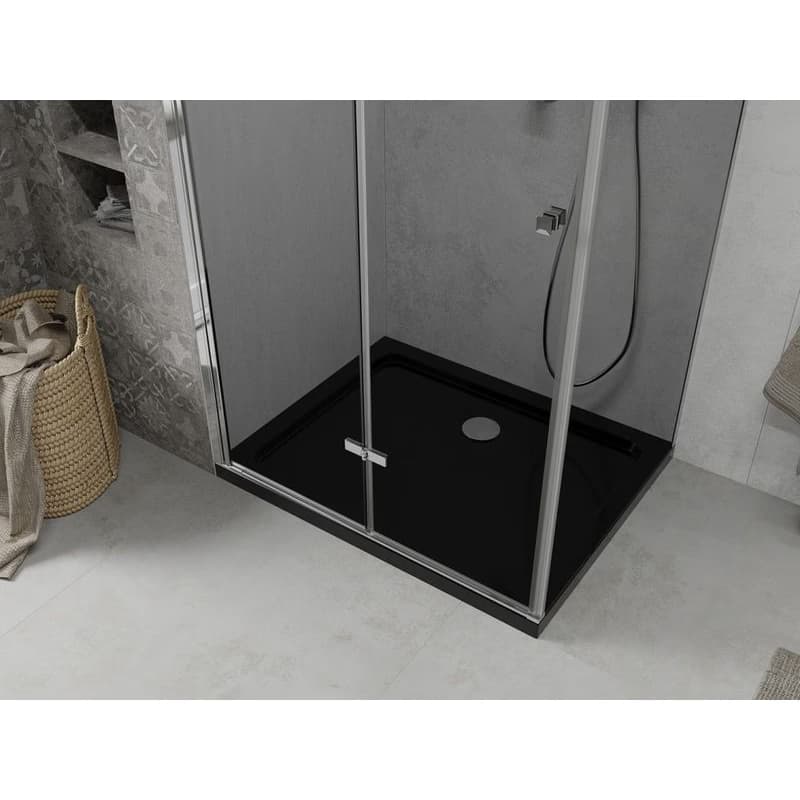 MEXEN/S - Lima sprchovací kút 80x100, grafit, chróm + čierna vanička so sifónom 856-080-100-01-40-4070 5