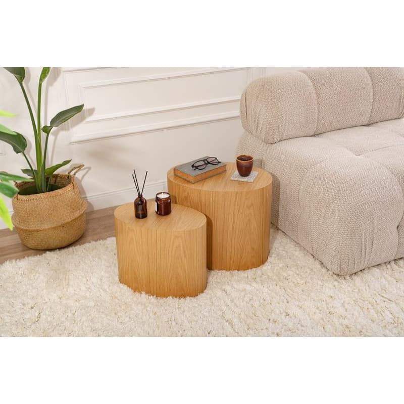 Súprava príručných stolíkov Elipse Set - Oak 6