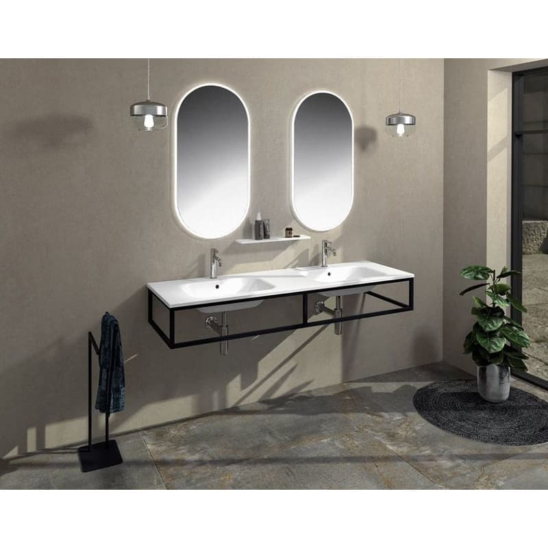 SAPHO - ARECA dvojumývadlo 161x51,5cm, liaty mramor, biela AC161 6