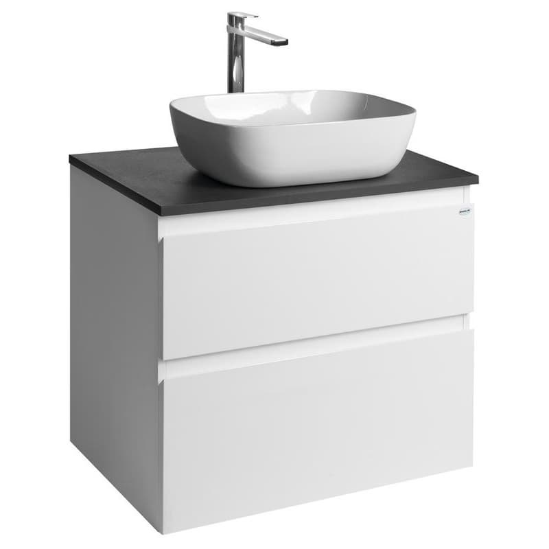 AQUALINE - ALTAIR skrinka s doskou 68 cm, biela/antracit bridlica AI270-03