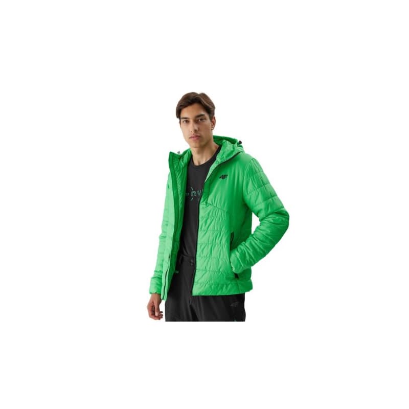 Pánska turistická bunda 4F DOWN JACKET-AW23TDJAM245-42S-LIGHT GREEN