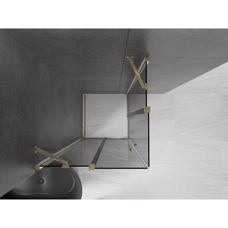 MEXEN/S - Velar Duo sprchovací kút, posuvné dvere 100 x 100, grafit, zlato 871-100-100-42-50 3