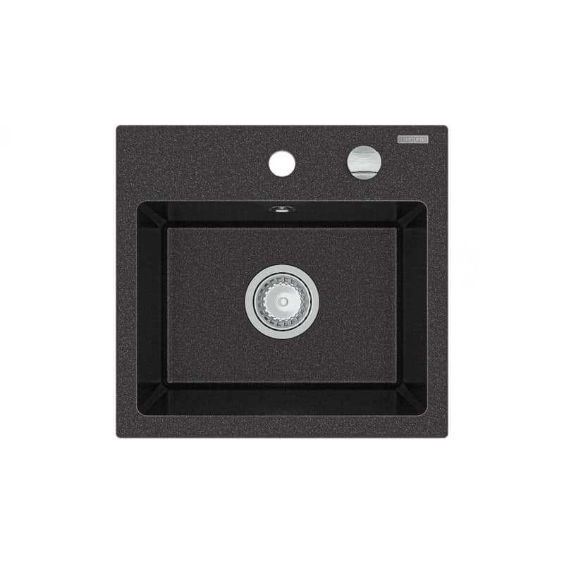 MEXEN MEXEN - Milo granitový drez 1-miska 435x410 mm, čierna 6505441000-77