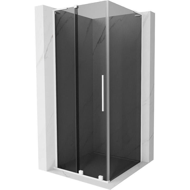 MEXEN/S - Velar L sprchovací kút, posuvné dvere 120 x 120, grafit, biela 871-120-120-43-20