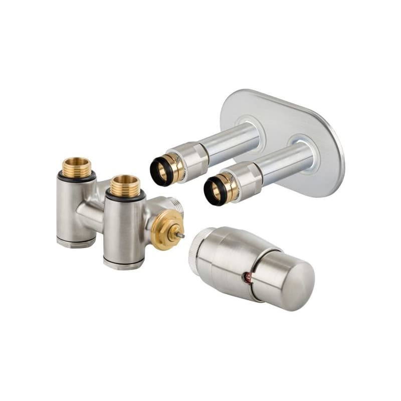 HOPA - THERMCOMBI-SET, stredový ventil (Z4K) s pripojením pre elektrickú tyč - Farba - Nerez, Variant - Pravá RDTHERMCOMSETRS