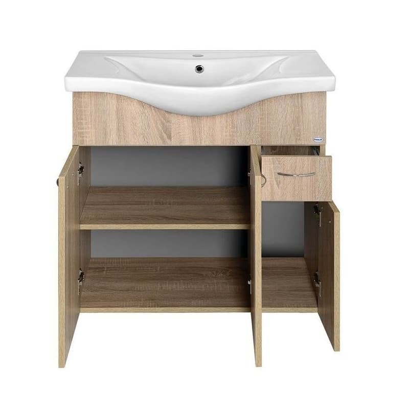 AQUALINE - KERAMIA FRESH umývadlová skrinka 74,5x74x34,7cm, dub platin 50083 2