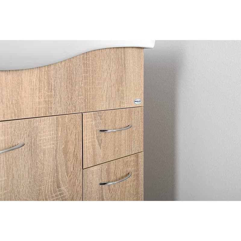AQUALINE - KERAMIA FRESH umývadlová skrinka 74,5x74x34,7cm, dub platin 50083 4