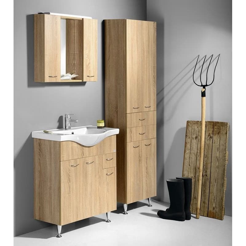 AQUALINE - KERAMIA FRESH umývadlová skrinka 74,5x74x34,7cm, dub platin 50083 6