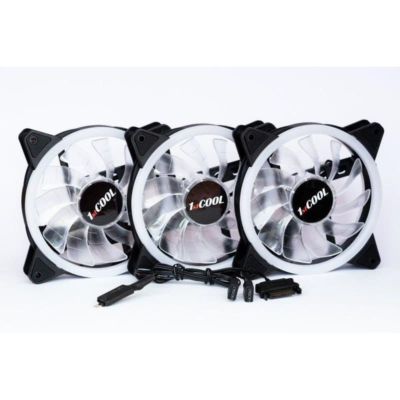1stCOOL KIT AURA EVO CRYSTAL ARGB 3x Crystal White ventilátor + ARGB Nano radič